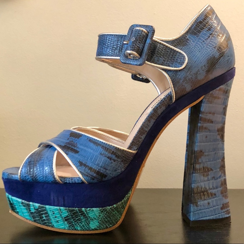 LOWEST EVER!! MIU MIU Platform Reptile Wedge 38